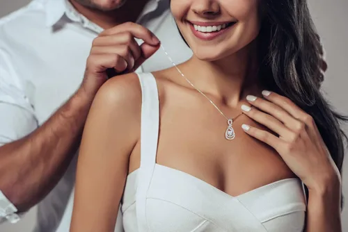 Vista 2 de JO WISDOM Collar de corazón infinito para mujer, colgante de plata de ley 925 con cadena con circonita cúbica 3A