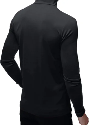 Vista 3 de Camiseta de manga corta para hombre, básica, cuello alto, ajustada, sin botones, térmica, sólida