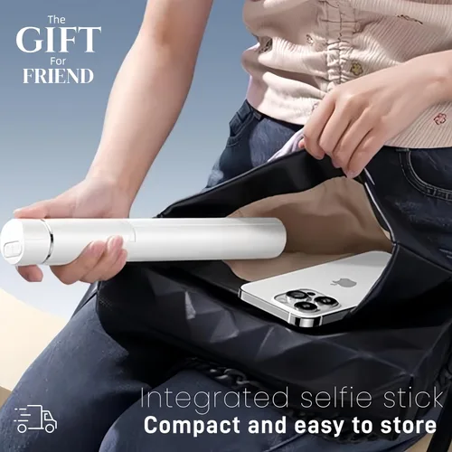 Vista 7 de BOMIDI Trípode de teléfono de 50 pulgadas con control remoto, trípode para iPhone, palo selfie 6 en 1 con luz y soporte, soporte extensible