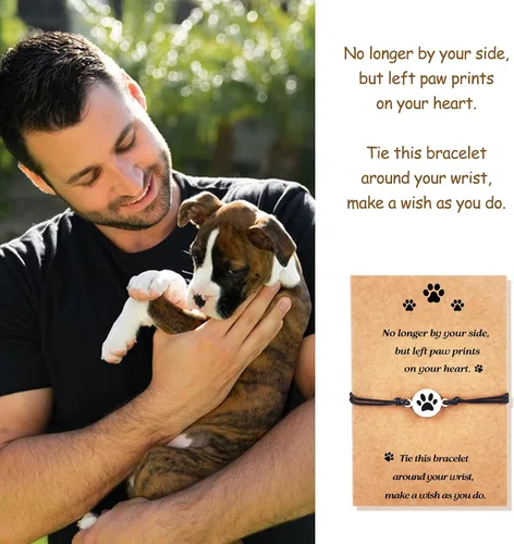 Vista 40 de PLwelth Pulseras de perro de cachorro para mujeres y hombres, regalos conmemorativos para amantes de las mascotas, regalos de amistad para ella, sus