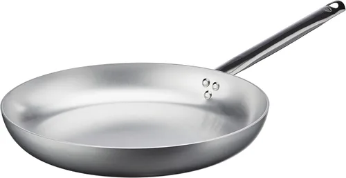 Vista 4 de Pentole Agnelli ALMA111BB36 - Sartén profesional de aluminio de 0.118 in con un mango, diámetro 14.2 in, metal, color plateado
