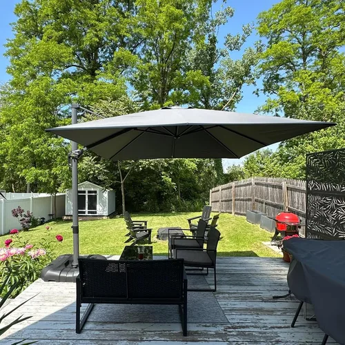 Vista 187 de PURPLE LEAF Paraguas al aire libre con base 8' x 8' protección solar verde Manzana Verde (Apple Green)