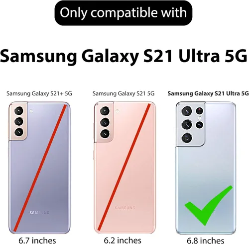 Vista 2 de Ailiber Funda protectora para Samsung Galaxy S21 Ultra 5G, protector de pantalla para Galaxy S21 Ultra, soporte giratorio con clip para cinturón