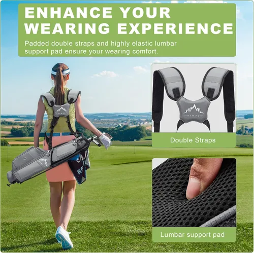 Vista 7 de Bolsa de golf ligera con soporte para transportar – Bolsa de golf fácil de llevar y duradera para Pitch n Putt para el campo de práctica, Par 3