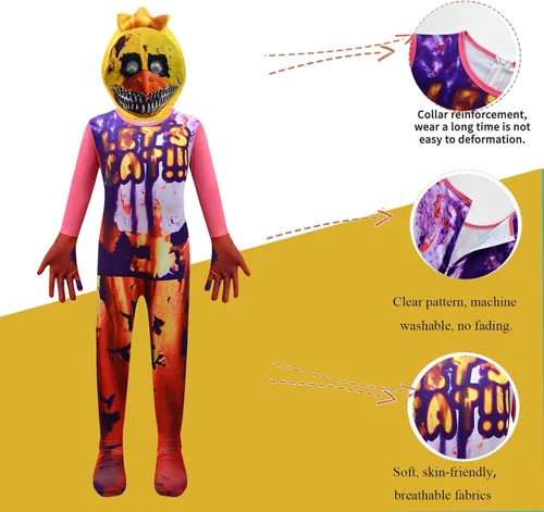 Vista 2 de Layeba Disfraz de Halloween para niños, juego de terror, cosplay, trajes de personajes