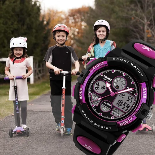Vista 7 de Kids Digital Sport Watch, Boys Girls Waterproof Sports Outdoor Watches Children Casual Electronic Analog Quartz Wrist Watches with Alarm Stopwatch