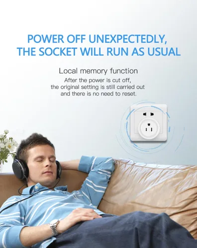 Vista 7 de Enchufe inteligente, enchufe de salida Wi-Fi compatible con Alexa y Google Home, aplicación automática, función de temporizador, función de medición