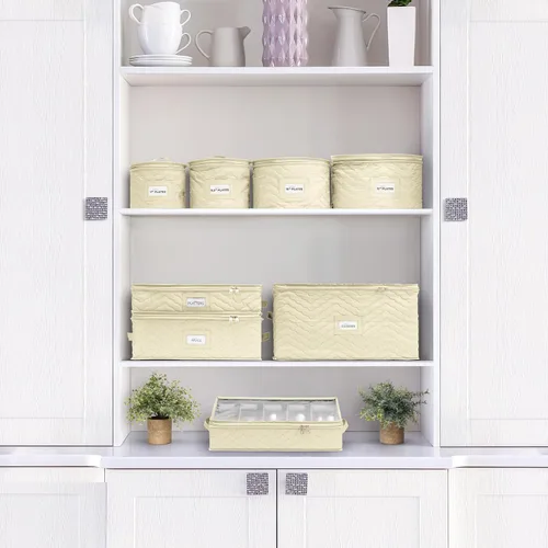 Vista 5 de Sorbus Contenedores de almacenamiento de China - Contenedores de almacenamiento de platos acolchados para organizar, suministros de mudanza, fiesta