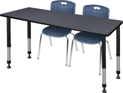 Vista 18 de Regency Kee - Juego de mesa de aula ajustable en altura con dos sillas Andy de 18 pulgadas, 60 x 30 pulgadas, cereza/negro Cerezo/Negro
