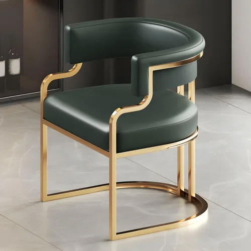 Vista 40 de Sillas de comedor de cocina para interiores, silla lateral tapizada para el hogar, silla con brazo de respaldo bajo, silla de comedor con piel