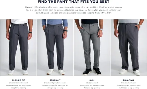 Vista 7 de Haggar Men's Cool Right Performance Flex Solid Classic Fit Flat Front Pant-reg. and Big & Tall