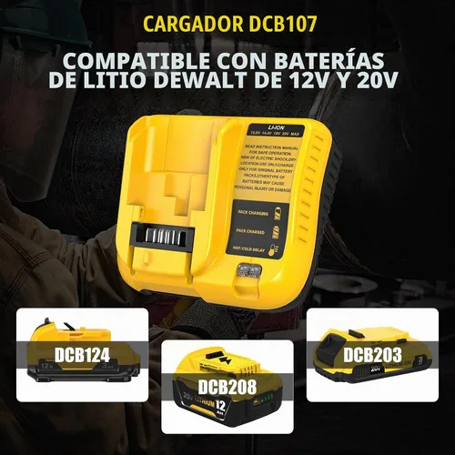 Vista 5 de 2 paquetes de repuesto para batería Dewalt 20V/60V Flexvolt y cargador