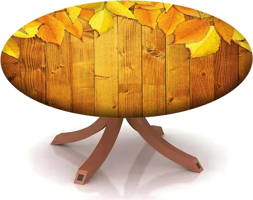 Vista 12 de Mantel redondo ajustable con patrón marítimo, borde elástico, adecuado para catering y cocina, se puede limpiar con el mantel de mesa redonda