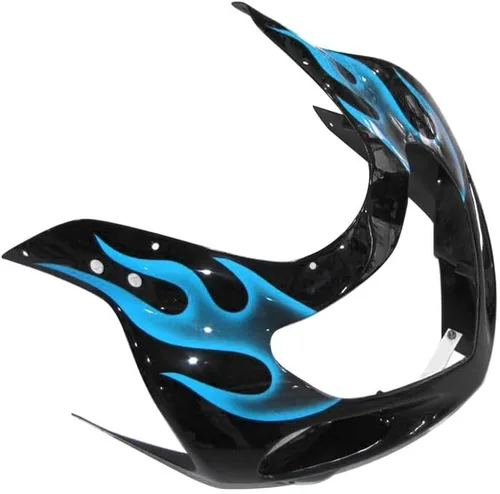 Vista 3 de Kit de carenado de llama azul negro de plástico ABS para Suzuki GSXR600 GSXR750 K1 2000-2003 Carenados GSX-R600 GSX-R750 2001 2002 2003 Inyección