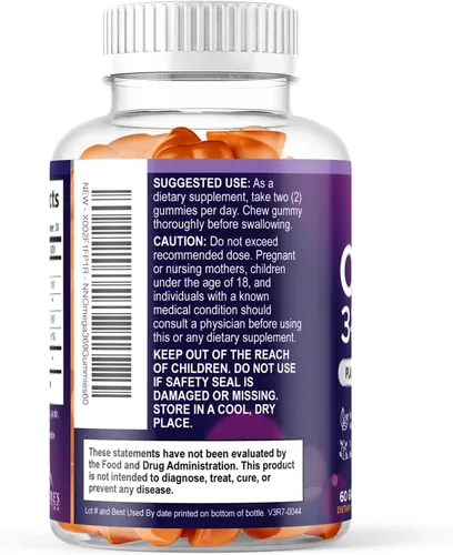 Vista 8 de Gomitas Omega 3 6 9 – Suplemento vegano Omega 3 Gomitas – Aceite de ácidos grasos esenciales 369 Complejo de apoyo cardíaco y apoyo cerebral