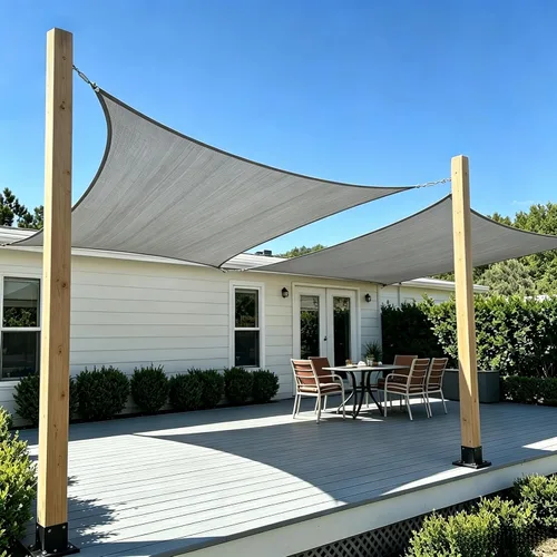 Vista 24 de Toldo rectangular de 10 x 13 pies (gris frío) - Bloqueo UV para patio y exteriores Resists Aging From Sun &Rain，Block UV 90%+ ，Cools 8—15℃，For