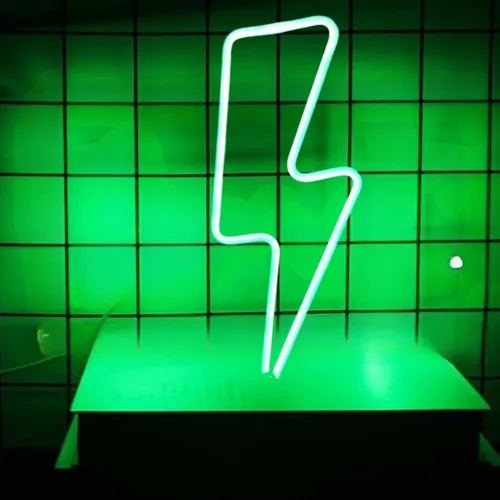 Vista 17 de Letrero de neón para decoración de pared, diseño de sala de juegos de relámpago, 2 unidades Funciona con pilas para dormitorio, luces LED de neón
