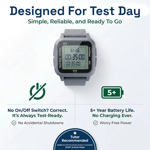 Vista 7 de ACT - Reloj de pulsera digital silencioso y fácil de usar, con sección preprogramada para ACT y marcador para monitorear el tiempo transcurrido