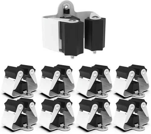 Vista 7 de 3-H - Soporte de pared para escobas, 8 unidades, clips organizadores de escoba y trapeador de acero inoxidable resistente, soportes de montaje
