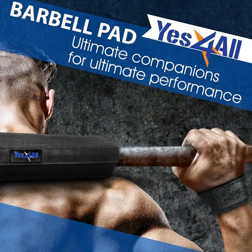 Vista 7 de Yes4All Ergonomic Foam Bar Pad, Olympic Barbell Squat & Neck Pad for Squats, Hip Thrusts & Weight Lifting Bar