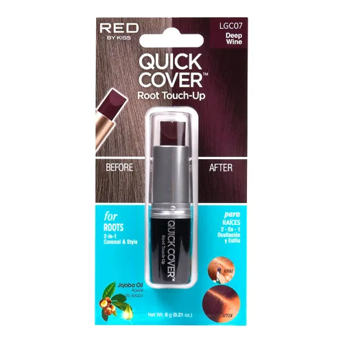 Vista 11 de RED by Kiss Barra de retoque de raíz de cobertura rápida, corrector temporal de cabello gris resistente al agua con cepillo para raíces y barba, 1
