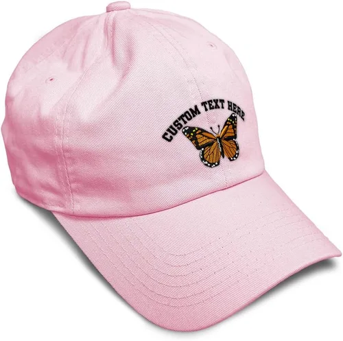 Vista 8 de Gorra de béisbol suave con diseño de mariposa monarca, con insectos, bordado de mariposa, de algodón, para hombres y mujeres