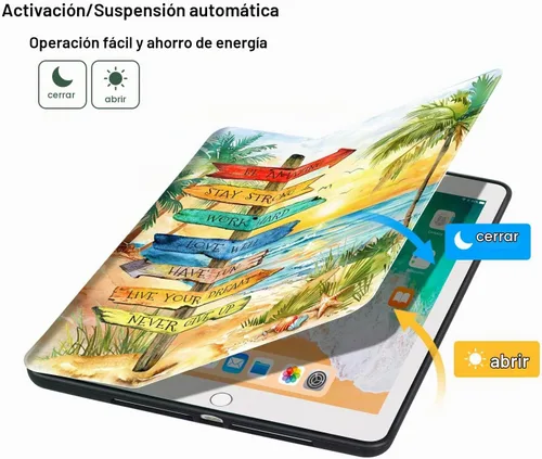Vista 7 de Vimorco - Funda para iPad de 6ª/5ª generación 2018/2017 de 9,7 pulgadas Sendero de la playa Vista al mar