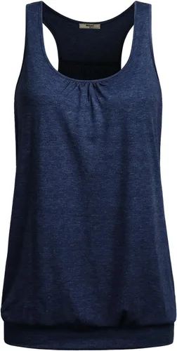Vista 12 de Miusey - Camiseta sin mangas para mujer, cuello redondo, ajuste holgado, espalda cruzada, de yoga 1# Negro