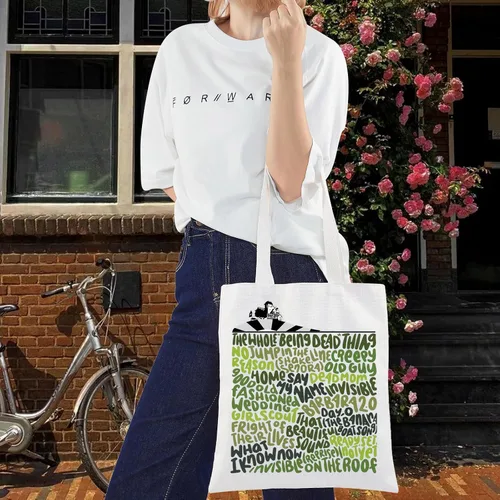 Vista 6 de LEVLO Musical Canvas Tote Bag Michael Keaton Fans Gift Charles Reusable Shoulder Bag