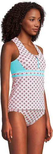 Vista 4 de Lands' End Traje de baño tankini resistente al cloro con cremallera frontal para mujer