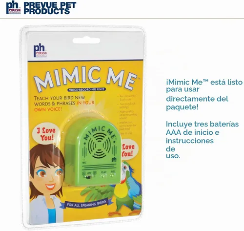 Vista 5 de Prevue Hendryx 62900 Mimic Me - Unidad de grabación de voz para pájaros, color verde, pequeña