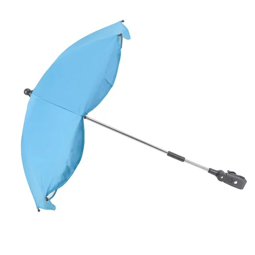 Vista 9 de Sombrilla para cochecito de bebé, paraguas universal de 14 pulgadas con abrazadera, parasol ajustable de 360 grados, paraguas para carrito