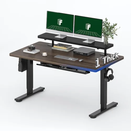 Vista 25 de FLEXISPOT Escritorio Eléctrico de Pie de Una Pieza, 40 x 24 Pulgadas Escritorio Ajustable con Superficie Sin Costuras, Controlador de Memoria