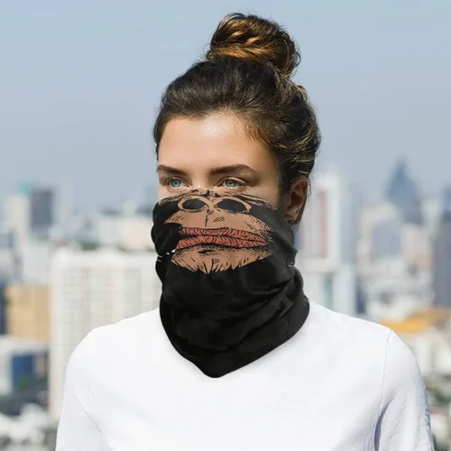Vista 2 de Máscara facial pasamontañas media bandanna Gorilla fumando cuello polainas sol polvo protección contra el viento sin costuras diadema para mujeres