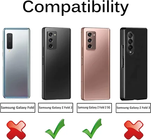 Vista 2 de Miimall Funda compatible con Samsung Galaxy Z Fold 2 con bisagra S Pen, con bisagras, lápiz capacitivo, soporte para bolígrafo + protector