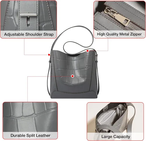 Vista 6 de FOXLOVER Hobo - Bolsos de hombro para mujer, bolsos de cuero de diseñador para mujer, bolso de mano