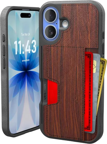Vista 75 de Smartish Funda tipo cartera para iPhone 11 Pro - Wallet Slayer Vol. 2 [soporte protector delgado] tarjetero (seda) - Black Tie Affair Holds 3