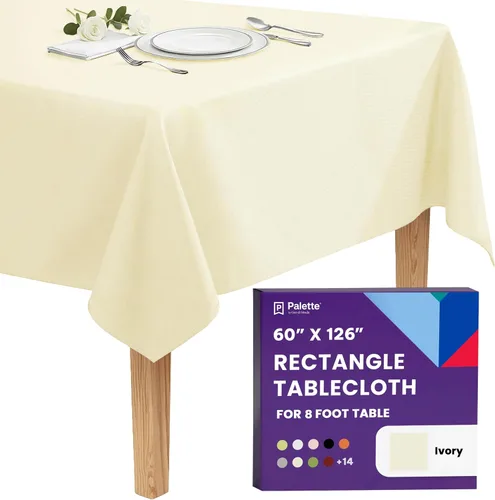 Vista 12 de Gee Di Moda - Mantel rectangular de 60 x 84 pulgadas – Mantel rectangular de poliéster lavable para mesa de 5 pies