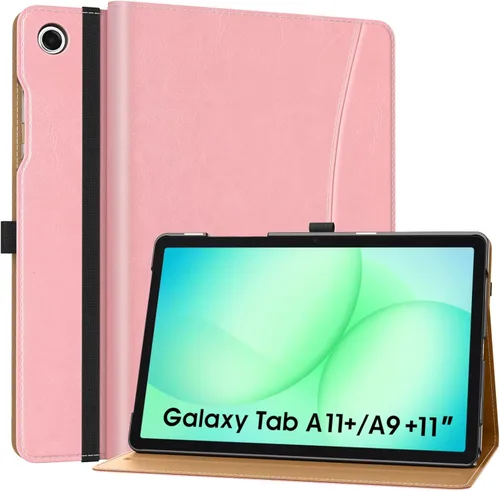 Vista 12 de MoKo Funda para Samsung Galaxy Tab A11+/ A11 Plus/ A9+/ A9 Plus de 11 pulgadas 2026/2024, piel sintética multiángulo con correa de mano, bolsillo