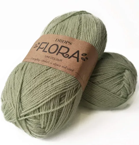 Vista 11 de 65% lana 35% hilo de alpaca, Drops Flora, 1 o superfino, peso de dedos, 4 capas, 1.8 onzas, 230 yardas por bola (01 blanco apagado)