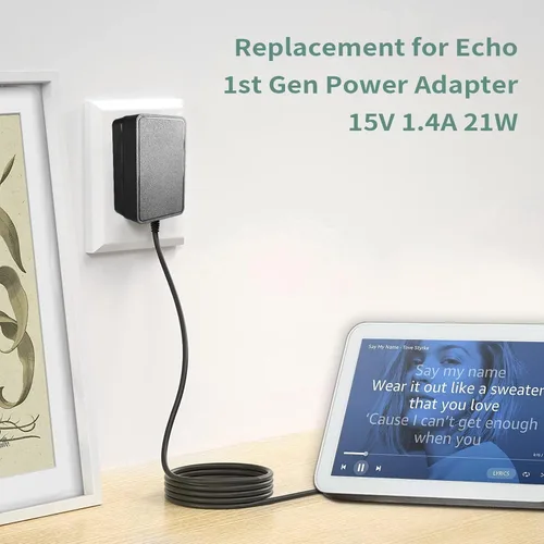 Vista 8 de Cargador de 21 W para Alexa Echo Show 5 3ª generación, adaptador de fuente de alimentación de 15 V 1.4 A. Compatible con Echo Show / Plus 1st Gen