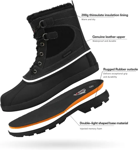 Vista 4 de NORTIV 8 Botas de nieve impermeables para hombre
