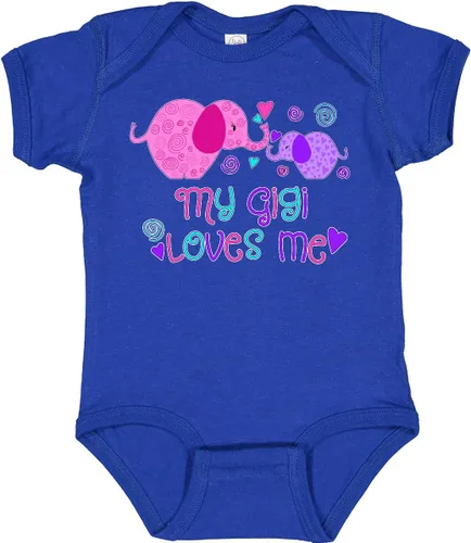 Vista 32 de inktastic My Gigi Loves Me - Body lindo de elefantes para bebé 0020 Blanco