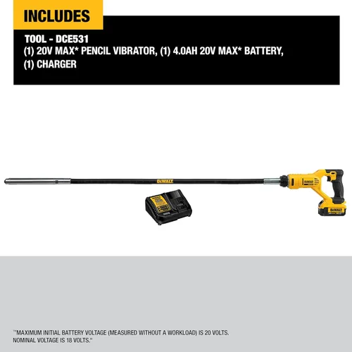 Vista 2 de DEWALT 20V MAX* Vibrador de hormigón, lápiz (DCE531M1)