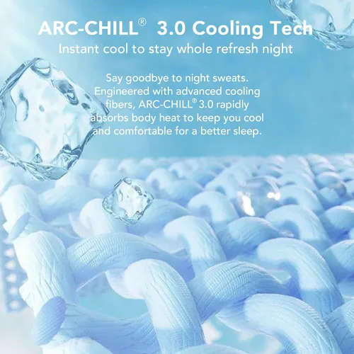 Vista 3 de Protector de colchón refrescante para personas que duermen con calor, tamaño King, impermeable, fresco al tacto BreezeChill, rejilla 3D TriSupport