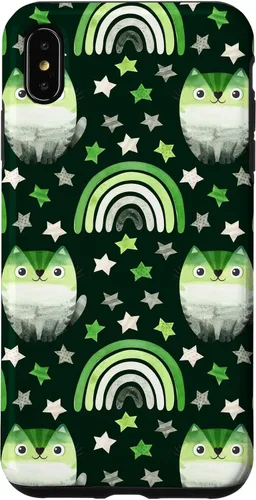 Vista 7 de Funda para iPhone 15 Aromantic Pride Month Green Rainbows Cats LGBT Gay Subtle Bi