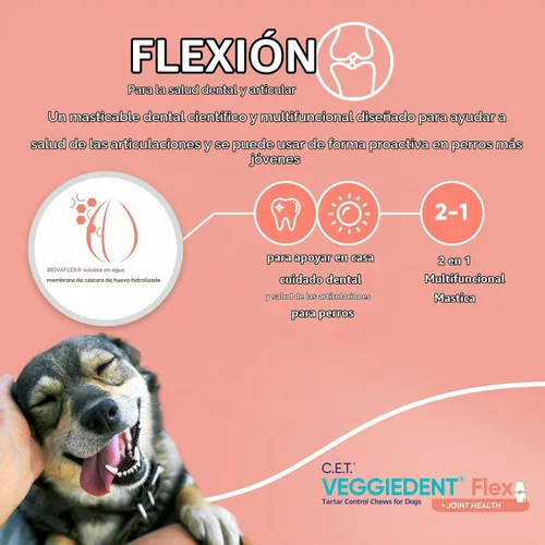 Vista 4 de C.E.T. Veggiedent Fr3sh & Flex Placa y control de sarro masticable para perros, XS