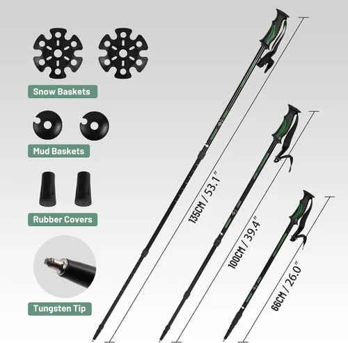 Vista 5 de G2 30/36 Inches Light Weight Snowshoes Set with Trekking Poles, Anti-Slip Sole, Fast Ratchet Binding, for Women Men Youth (Blue/Green)