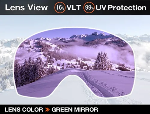 Vista 2 de ZERO TECH BASE Compatible Replacement Lens for Smith I/O Snow Goggles Mirror type