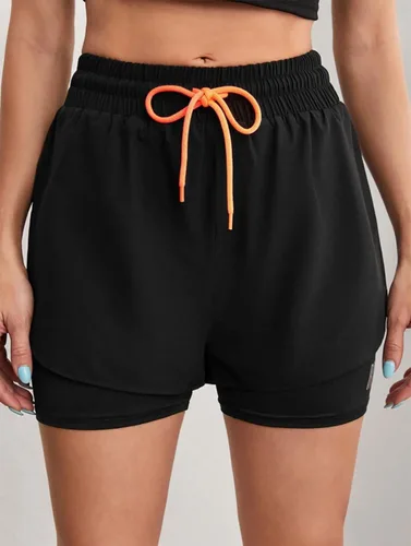 Vista 2 de Pantalones cortos de entrenamiento 2 en 1 para mujer, para gimnasio, yoga, correr, ciclismo, tenis, faldas de verano